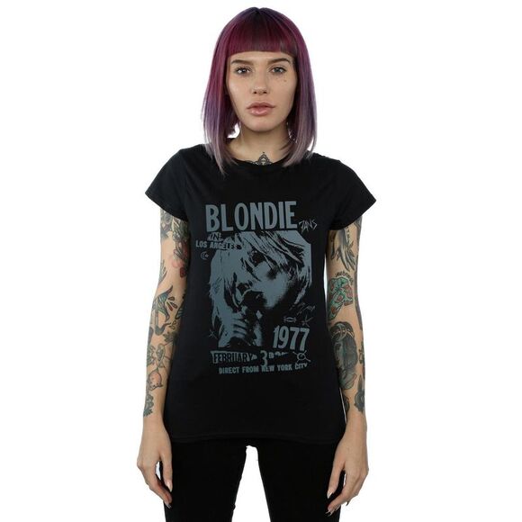 Blondie Womens/Ladies Tour 1977 Chest Cotton T-Shirt / Black - Picture 2 of 3